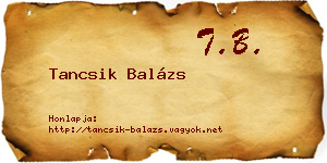 Tancsik Balázs névjegykártya